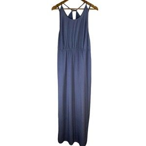 Halston Heritage Hammer Silk Strappy Maxi Dress Side Slit - Lavender, Size 10